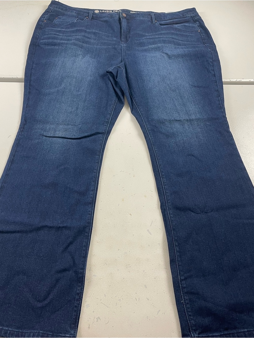 Laurie Felt Baby Bell Jeans Women Plus Size 28W Blue Denim